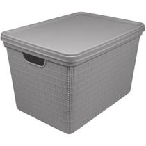 Caixa Plástica Organizadora Empilhável C/ Tampa 22L P/ Armário Quarto Cozinha Escritório Multiuso Durável Resistente Caixa Plástica Organizadora Empilhável C/ Tampa 22L P/ Armário Quarto Cozinha Escritório Multiuso Durável Resistente