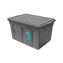 Caixa Plástica Organizadora Grande 38 Litros - Plasvale Eco Cinza