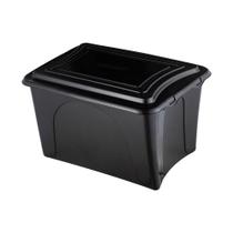 Caixa Plastica Organizadora Grande 50 Litros - Plasvale Eco Preto Caixa Plastica Organizadora Grande 50 Litros - Plasvale Eco Preto