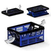 Caixa Plástica Organizadora Multiuso Retrátil, Dobrável, Empilhável 45L 54x38x27cm