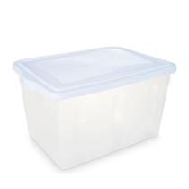 Caixa Plastica Organizadora Transparente Grande 38 Litros - Plasvale Transparente