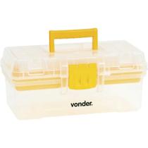 Caixa Plástica Para Ferramentas, Transparente e Amarela, com 1 Bandeja, CPV 0300, Vonder Caixa Plástica Para Ferramentas, Transparente e Amarela, com 1 Bandeja, CPV 0300, Vonder