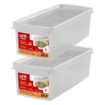 Caixa Plástica Pequena Salada Fruta Hortaliça Geladeira 2 Un