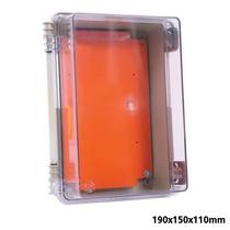 Caixa Plástica Pvc 190x150x110mm Tampa Alta Transp C/Fecho Caixa Plástica Pvc 190x150x110mm Tampa Alta Transp C/Fecho