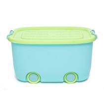 Caixa Plástica Soft Neon Grande com Alça e Tampa 50 Litros