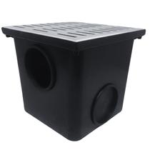 Caixa Pluvial 9L 4 vias de 100mm Tampa Inox com Tela Caixa Pluvial 9L 4 vias de 100mm Tampa Inox com Tela
