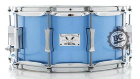 Caixa Pork Pie The Little Squealer 14x6,5 Porcaro Blue Hi-Gloss Maple e Birch Shell Aros PowerHoop