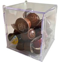 Caixa Porta Cápsulas Cubo Acrílico Cristal Premium Caixa Porta Cápsulas Cubo Acrílico Cristal Premium