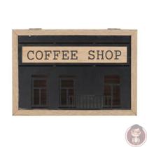 Caixa Porta Cápsulas de Café: Coffe Shop, 6 divisórias MDF e Metal epoxi Preto. TUUT