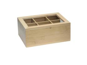 Caixa Porta Chá Ecokitchen Bambu Com 6 Divisórias Caixa Porta Chá Ecokitchen Bambu Com 6 Divisórias