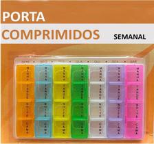 Caixa Porta Comprimido Semanal e Mensal Organização Prática e Colorida