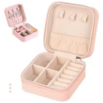 Caixa Porta Joias Feminina Pequena Compacta Viagem Case Delicada Charmosa Luxo