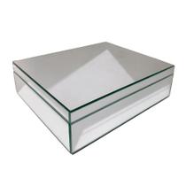 Caixa Porta-joias Luxo Decorativa Grande Espelhada Cor Prata 26x31 Cm Caixa Porta-joias Luxo Decorativa Grande Espelhada Cor Prata 26x31 Cm
