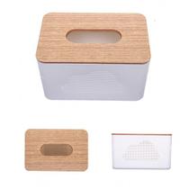 Caixa porta lenço papel imitação madeira (l)