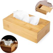 Caixa Porta Lenços De Papel Retangular Em Bambu Interfolhas Toalhas Umedecido Higiênico Portatil - MS