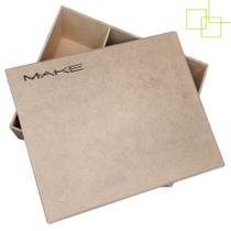 Caixa Porta Maquiagem e Pinceis em MDF Make com Divisórias 23x19x8 Caixa Porta Maquiagem e Pinceis em MDF Make com Divisórias 23x19x8