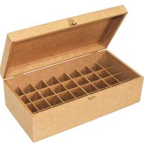 Caixa Porta Óleos Essenciais MDF Cru 36 Casulos Organizador Aromaterapia com Tampa Caixa Porta Óleos Essenciais MDF Cru 36 Casulos Organizador Aromaterapia com Tampa