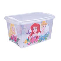 Caixa porta treco objetos brinquedos organizadora 43 litros infantil princesas disney meninas - PLASUTIL