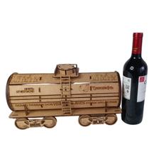 Caixa porta Vinho em MDF com Tampa - Embalagem para Presente - Modelo Vagão personalizada