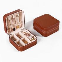 Caixa Portátil De Jóias Com Zíper Para Viagem/Organizador Verde Militar MS-12