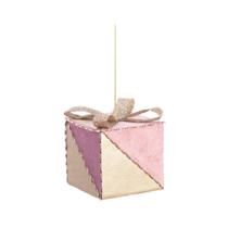 Caixa Presente Decorativa Champagne Rosa 10x10x10 1107576