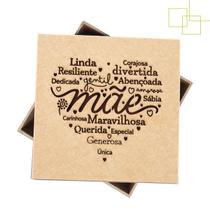 Caixa Presente Dia das Mães MDF Decorada 15x15x5 Lembrança Para Mãe