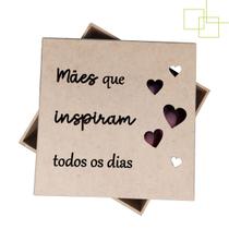 Caixa Presente Dia das Mães MDF Decorada 15x15x5 Lembrança Para Mãe