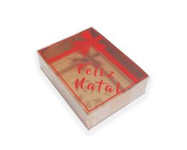 Caixa Presente Feliz Natal, 10 Uni, 15X11.5X4 Cm, Vermelho K