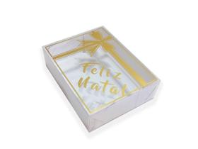 Caixa Presente Feliz Natal, 10 Unid, 15X11.5X4 Cm, Dourado D Caixa Presente Feliz Natal, 10 Unid, 15X11.5X4 Cm, Dourado D