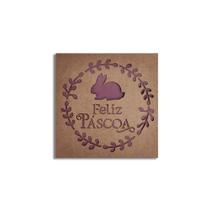 Caixa Presente Kraft OPA 14X14X3,5 Vazada - Feliz Páscoa C/5Un