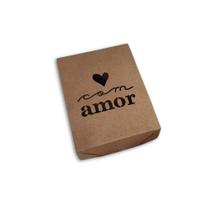 Caixa Presente Kraft OPA 15X11X3,5 Vazada - Com Amor C/5Un