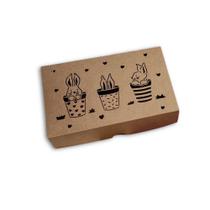 Caixa Presente Kraft OPA 19X12X4 cm Vazada - Coelhos em Vasos C/5Un Caixa Presente Kraft OPA 19X12X4 cm Vazada - Coelhos em Vasos C/5Un