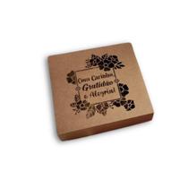 Caixa Presente Kraft OPA 20X20X4 Vazada - Com Carinho C/5Un