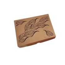 Caixa Presente Kraft OPA 24X18X4 Vazada - Orgânico Folhas C/5Un Caixa Presente Kraft OPA 24X18X4 Vazada - Orgânico Folhas C/5Un