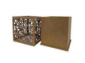 Caixa presente mdf fabricando arte 13x13 coracao