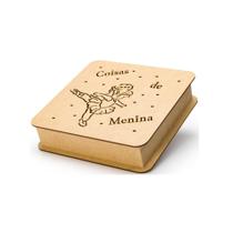 Caixa Presente Personalizada Coisas De Menina 25x25 Em Mdf