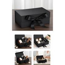 Caixa Presente Rígida Preta Imã 33x25x12cm Elegante