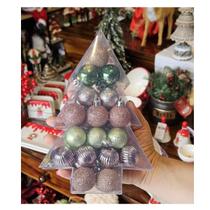 Caixa Presenteavel Mini Bolas Natalinas Enfeite 3cm CH
