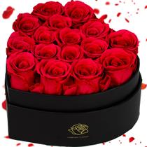 Caixa Preserved Roses Forever Flowers em forma de coração de 16 peças