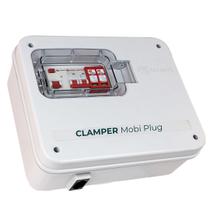 Caixa Proteção Carregador Veicular CLAMPER Mobi Plug 220V 5kW Cinza Tomada Residencial 20A