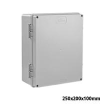 Caixa Pvc Plástica Montagem 250x200x100mm Tampa Baixa Cinza