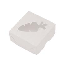 Caixa Quadrada 8x8cm Visor Cenoura Branca 10 unidades Crystal