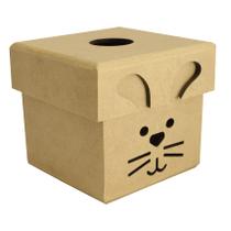 Caixa Quadrada Coelho Tampa Sapato C/ Furo 9x9x9 Madeira Mdf Caixa Quadrada Coelho Tampa Sapato C/ Furo 9x9x9 Madeira Mdf