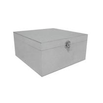 Caixa Quadrada com Dobradiça e Fecho Níquel 20x20x10 Kit 20un Mdf Madeira Pintado