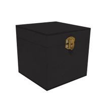 Caixa Quadrada com Dobradiça e Fecho Ouro Velho 10x10x10 Kit 5un Mdf Madeira Pintado