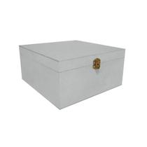 Caixa Quadrada com Dobradiça e Fecho Ouro Velho 20x20x10 Kit 5un Mdf Madeira Pintado