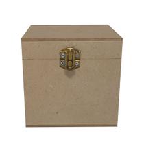 Caixa Quadrada com Dobradiça e Fecho Personalizado 10x10x10 Kit 20un Mdf Madeira Caixa Quadrada com Dobradiça e Fecho Personalizado 10x10x10 Kit 20un Mdf Madeira