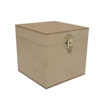 Caixa Quadrada com Dobradiça e Fecho Personalizado 10x10x10 Mdf Madeira
