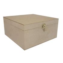 Caixa Quadrada com Dobradiça e Fecho Personalizado 20x20x10 Kit 5un Mdf Madeira Caixa Quadrada com Dobradiça e Fecho Personalizado 20x20x10 Kit 5un Mdf Madeira