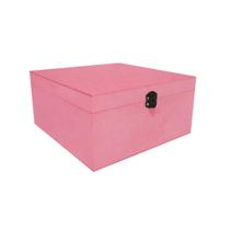 Caixa Quadrada com Dobradiça e Fecho Preto 20x20x10 Kit 5un Mdf Madeira Pintado